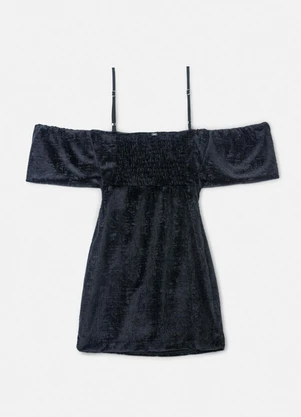 Authoria - Vestido de Veludo Preto Preto Preto - AUTHORIA