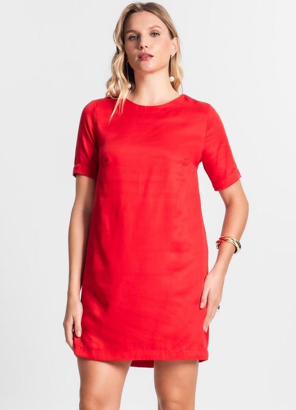 Endless - Vestido de Viscose Sarjada Vermelho