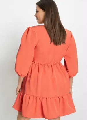 bonprix - Vestido Decote Quadrado Telha - BONPRIX