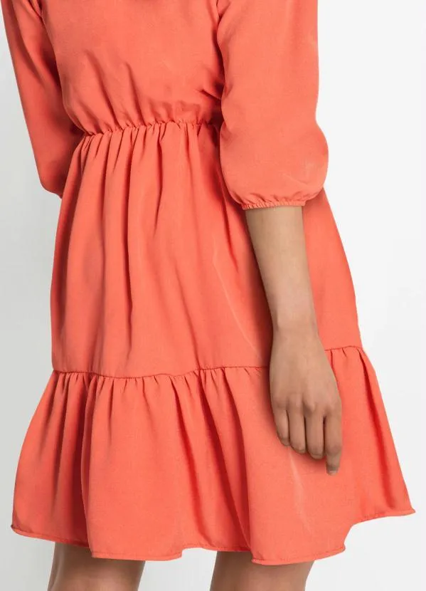 bonprix - Vestido Decote Quadrado Telha 6