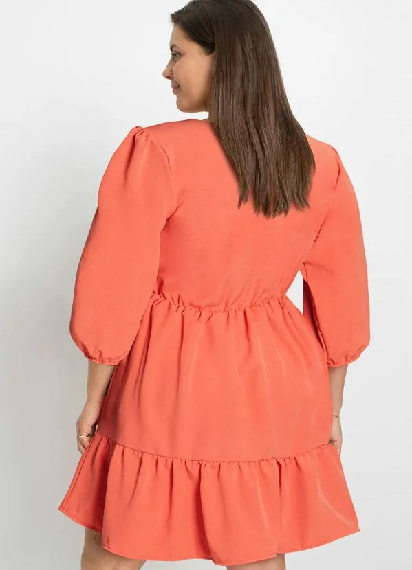 bonprix - Vestido Decote Quadrado Telha 4