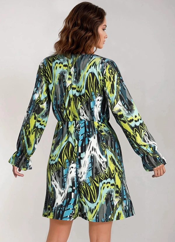 bonprix - Vestido Decote Transpassado New Waves Verde