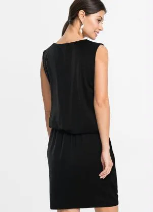 bonprix - Vestido Decote U Preto - BONPRIX