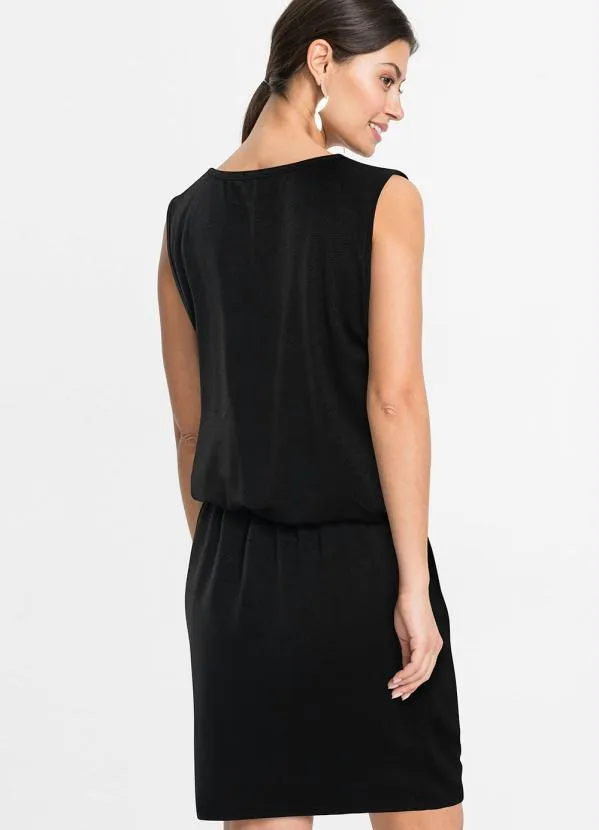 bonprix - Vestido Decote U Preto 4