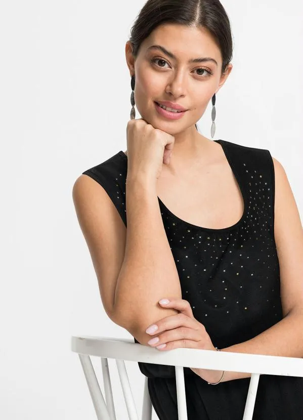 bonprix - Vestido Decote U Preto 3