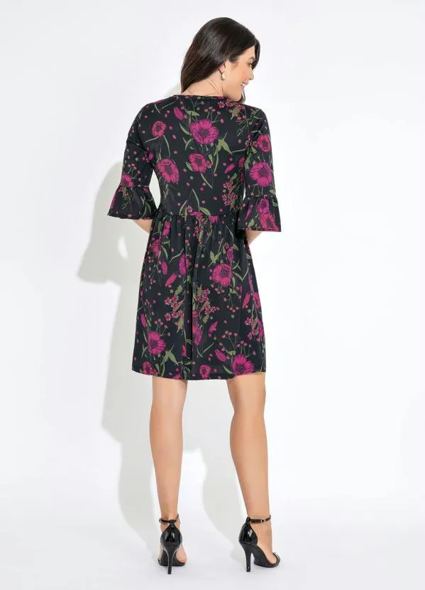 bonprix - Vestido Decote V Estampado Floral Dark 4