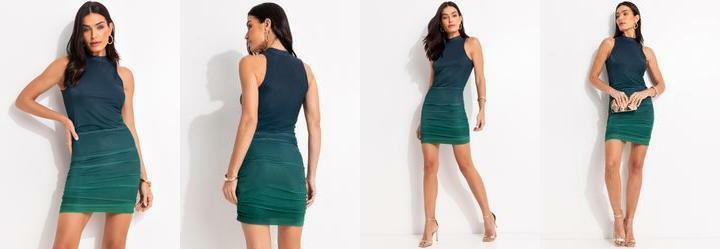 Vestido Degrad Tie Dye em Tule