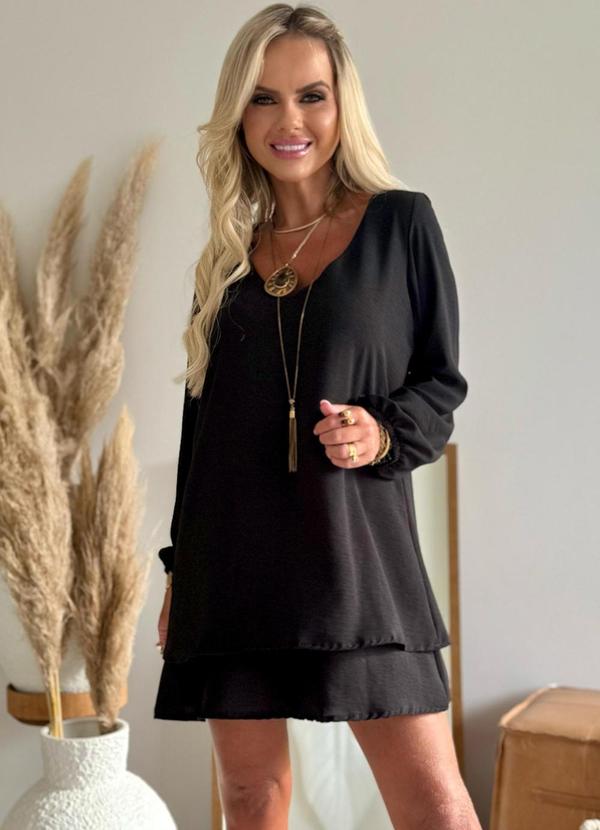 Amo Brand - Vestido Duplo Maya Preto
