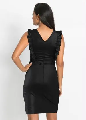 bonprix - Vestido em Cirrê Preto - BONPRIX