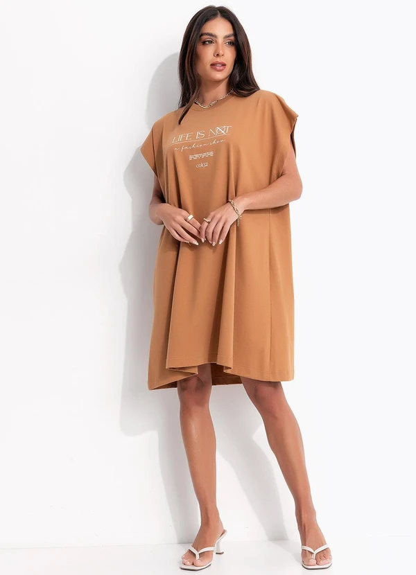 Colcci - Vestido em Malha Marrom