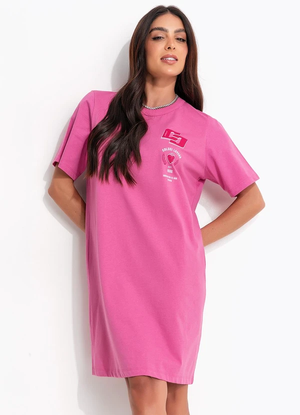 Colcci - Vestido em Malha Rosa