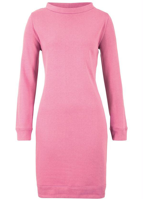 Outlet - Vestido em Moletinho com Punhos Rosa 4