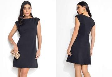 Vestido em Ponto Roma Preto