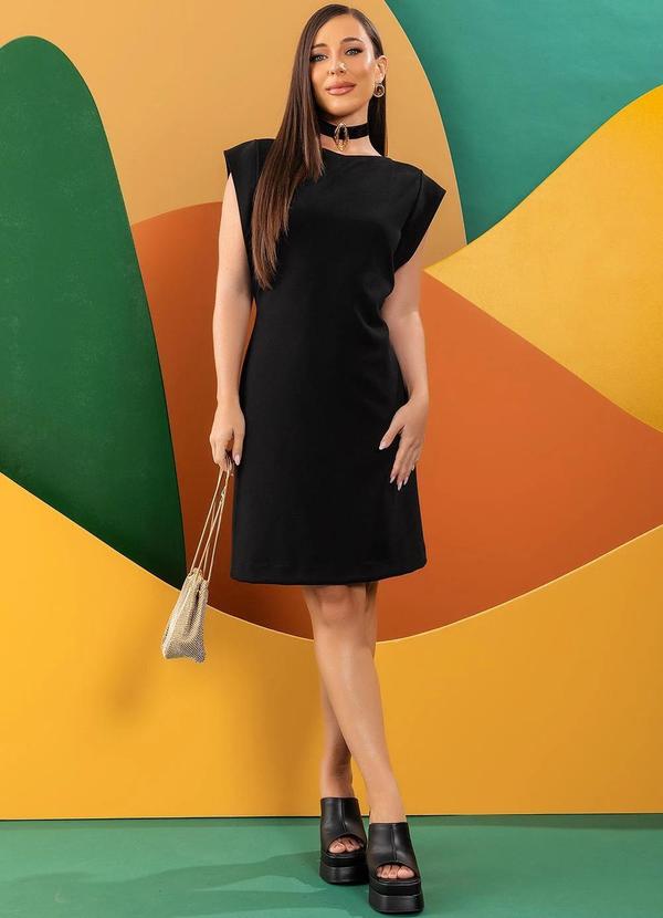 Quintess - Vestido em Ponto Roma Preto 8