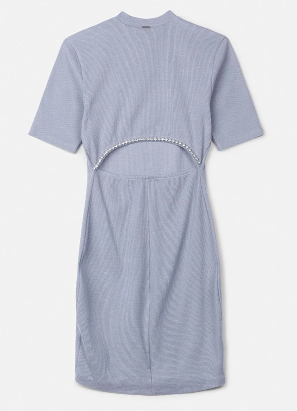 Authoria - Vestido em Ribana Cinza com Pedraria Cinza 2