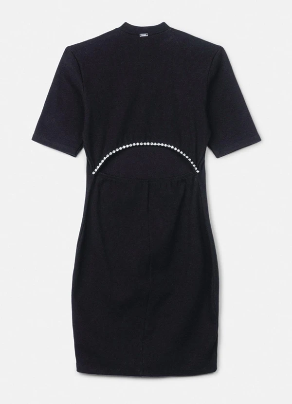 Authoria - Vestido em Ribana Preto com Pedraria Preto 2