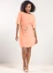 Outlet - Vestido em Viscose com Detalhe Adulto Preto - variação: Laranja