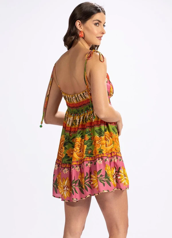 Farm - Vestido em Viscose Flori Rosa 2