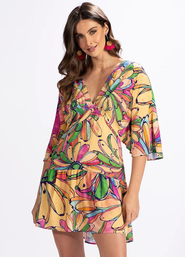 Farm - Vestido em Viscose Sonho de Banana Amarelo