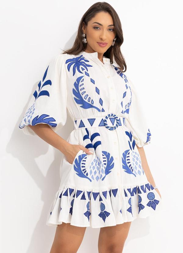 Farm - Vestido Encanto Tropical Off White