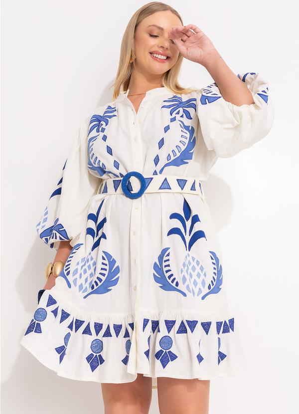 Farm - Vestido Encanto Tropical Off White 14