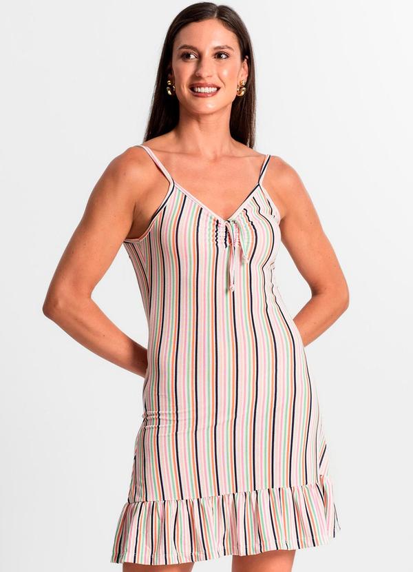 Rovitex - Vestido Estampa Onça com Ajuste Use Up Bege