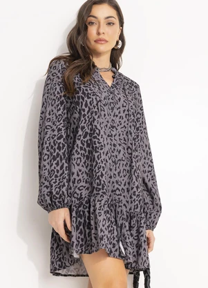 Colcci - Vestido Estampado Cinza - COLCCI