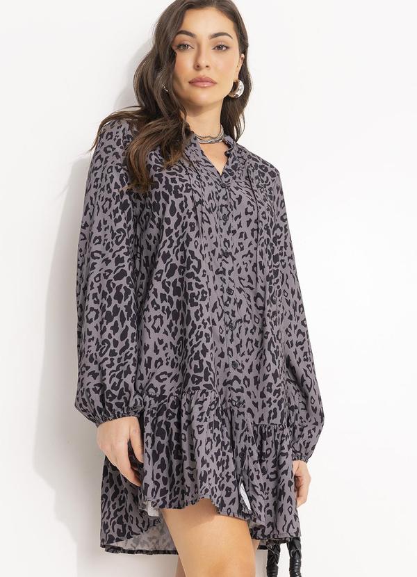 Colcci - Vestido Estampado Cinza