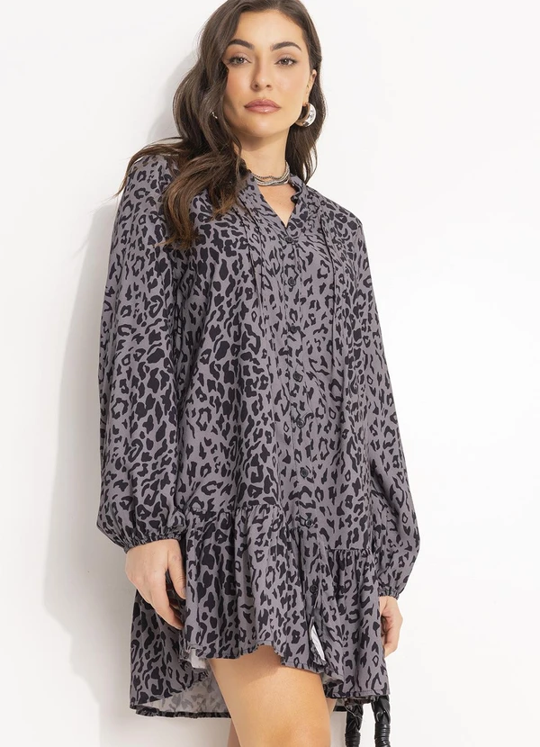 Colcci - Vestido Estampado Cinza