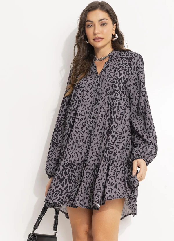 Colcci - Vestido Estampado Cinza 7