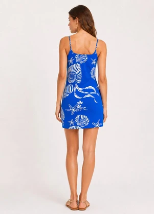 Select - Vestido Estampado Decote em V Azul - SELECT