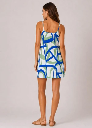 Select - Vestido Estampado Decote em V Bege - SELECT