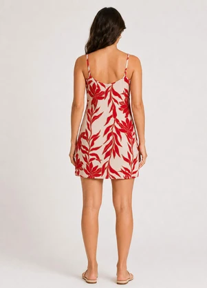 Select - Vestido Estampado Decote em V Bege - SELECT
