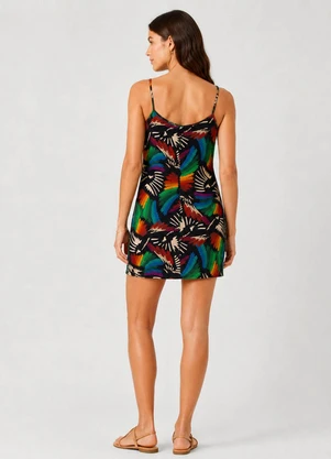 Select - Vestido Estampado Decote em V Preto - SELECT