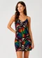 Select - Vestido Estampado Decote em V Bege - variação: Preto