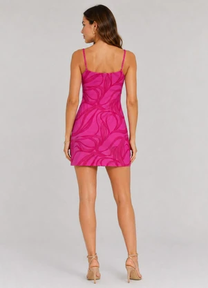 Select - Vestido Estampado Decote em V Rosa - SELECT
