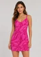 Select - Vestido Estampado Decote em V Bege - variação: Rosa