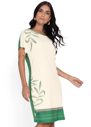 Rovitex - Vestido Estampado Decote Redondo Verde - ROVITEX