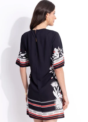 Colcci - Vestido Estampado em Viscose Preto - COLCCI