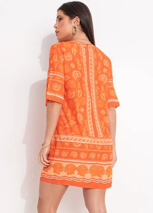 Colcci - Vestido Estampado Laranja - COLCCI