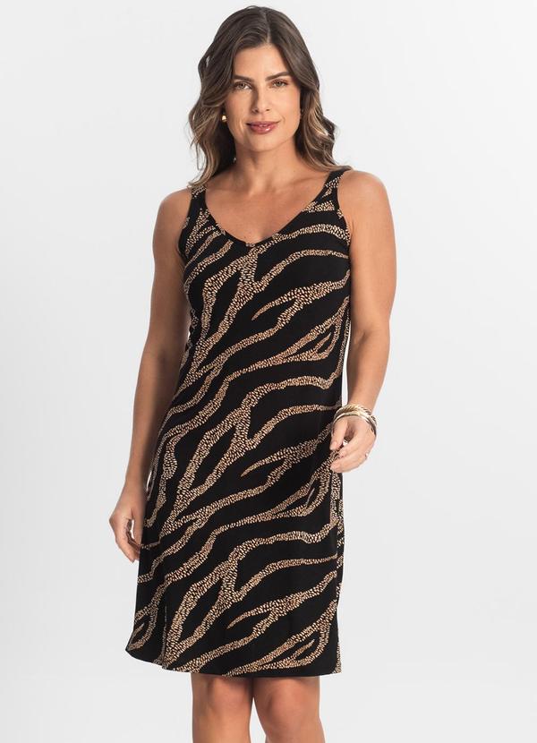 Select - Vestido Estampado Marrom