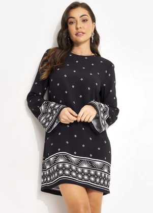 Colcci - Vestido Estampado Preto - COLCCI