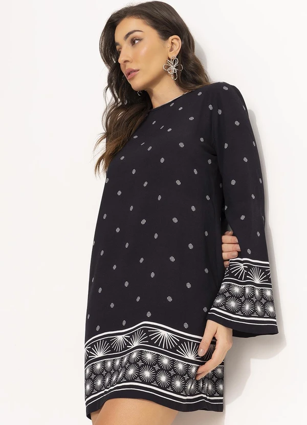 Colcci - Vestido Estampado Preto 6