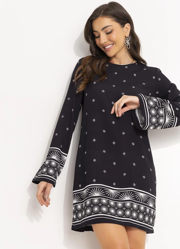 Colcci - Vestido Estampado Preto 7