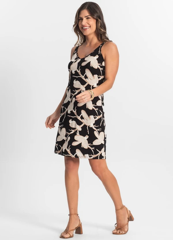 Select - Vestido Estampado Preto 3