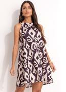 Vestido tnico Bicolor em Malha Fria