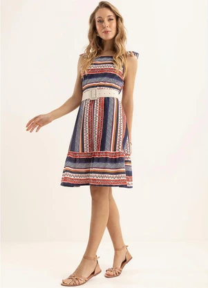 Moda Pop - Vestido Étnico com Babado na Alça - MODA POP