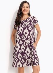 Vestido tnico Marrom em Malha Fria