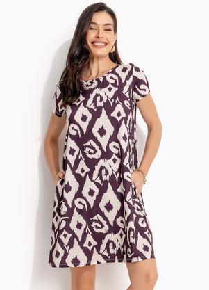 Vestido (tnico Marrom) em Malha Fria