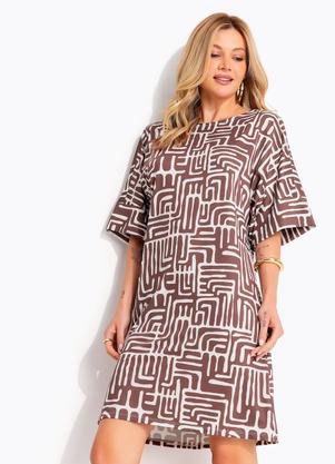 Vestido (�tnico Marrom) em Malha Fria